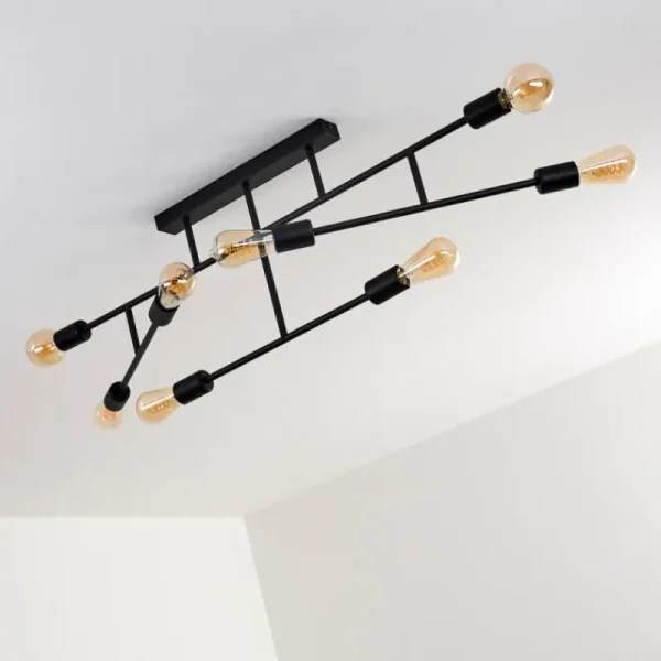 hofstein Plafonnier Cahaba Noir, 8 lumières* Lampes Modernes