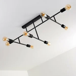 hofstein Plafonnier Cahaba Noir, 8 lumières* Lampes Modernes
