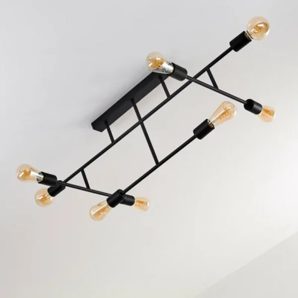 hofstein Plafonnier Cahaba Noir, 8 lumières* Lampes Modernes