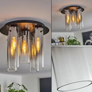 hofstein Plafonnier Caimitte Noir, 5 lumières* Lampes Modernes