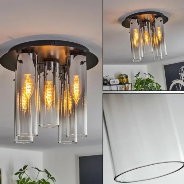 hofstein Plafonnier Caimitte Noir, 5 lumières* Lampes Modernes