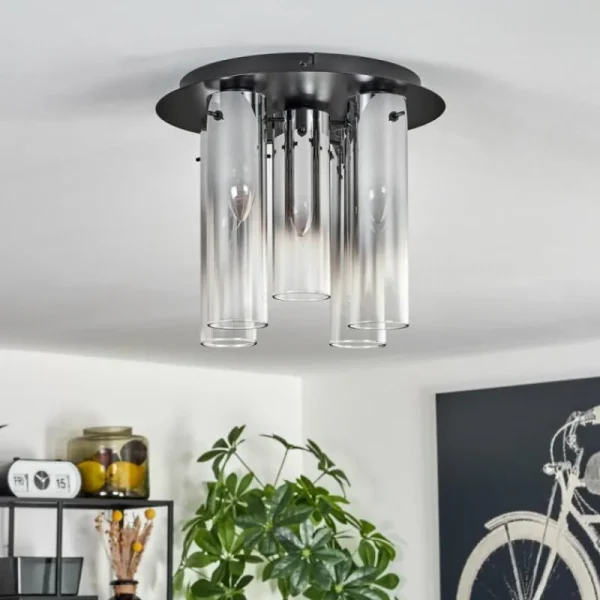 hofstein Plafonnier Caimitte Noir, 5 lumières* Lampes Modernes