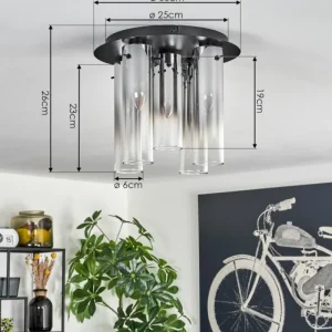 hofstein Plafonnier Caimitte Noir, 5 lumières* Lampes Modernes