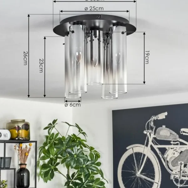 hofstein Plafonnier Caimitte Noir, 5 lumières* Lampes Modernes