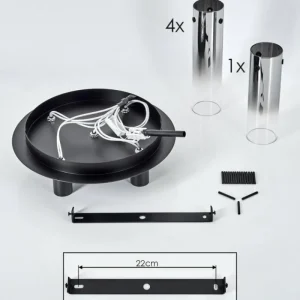 hofstein Plafonnier Caimitte Noir, 5 lumières* Lampes Modernes