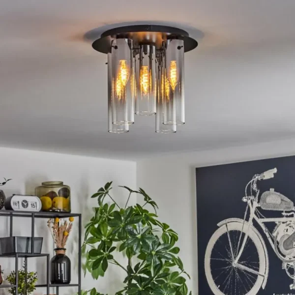 hofstein Plafonnier Caimitte Noir, 5 lumières* Lampes Modernes