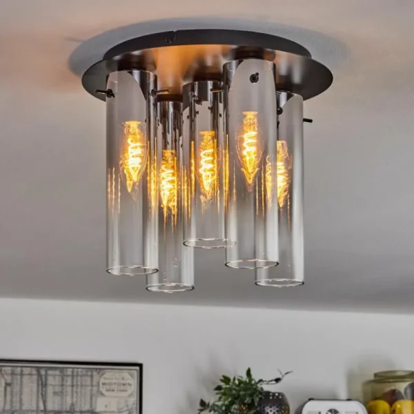 hofstein Plafonnier Caimitte Noir, 5 lumières* Lampes Modernes