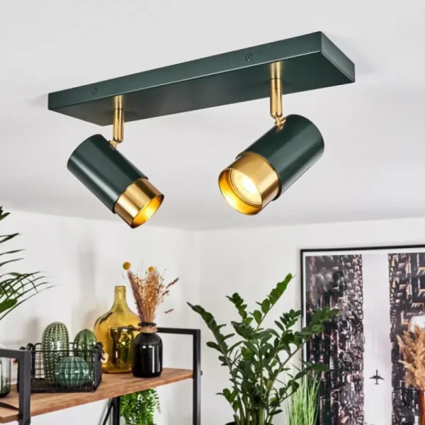 hofstein Plafonnier Campanas Vert, Laiton, 2 lumières* Lampes Modernes