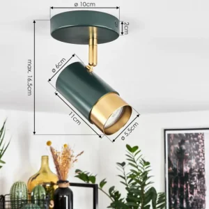 hofstein Plafonnier Campanas Vert, Laiton, 1 lumière* Lampes Modernes