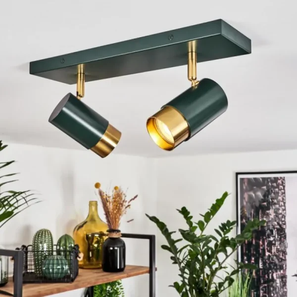 hofstein Plafonnier Campanas Vert, Laiton, 2 lumières* Lampes Modernes