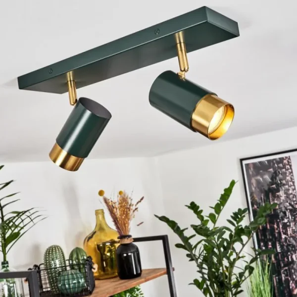 hofstein Plafonnier Campanas Vert, Laiton, 2 lumières* Lampes Modernes