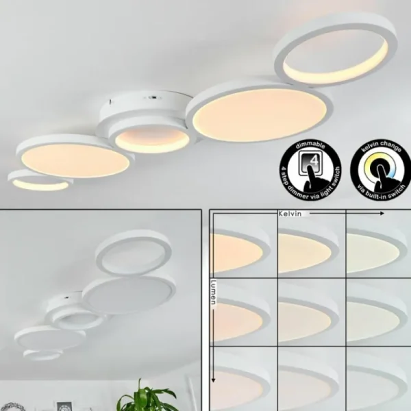 hofstein Plafonnier Carabajal LED Blanc, 1 lumière* Lampes Modernes