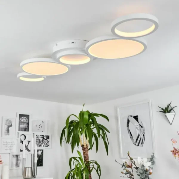 hofstein Plafonnier Carabajal LED Blanc, 1 lumière* Lampes Modernes