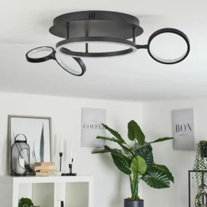 hofstein Plafonnier Carrisito LED Noir, 1 lumière* Lampes Modernes