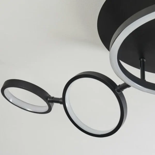 hofstein Plafonnier Carrisito LED Noir, 1 lumière* Lampes Modernes