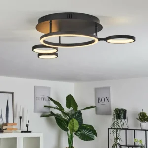 hofstein Plafonnier Carrisito LED Noir, 1 lumière* Lampes Modernes