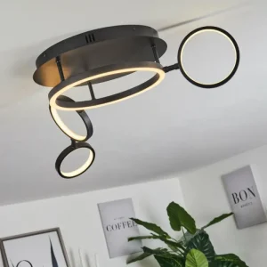 hofstein Plafonnier Carrisito LED Noir, 1 lumière* Lampes Modernes