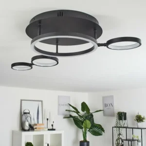 hofstein Plafonnier Carrisito LED Noir, 1 lumière* Lampes Modernes