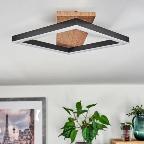 hofstein Plafonnier Cascada Brun, Couleur bois, Noir, 1 lumière* Lampes Modernes