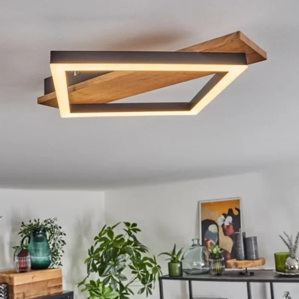hofstein Plafonnier Cascada Brun, Couleur bois, Noir, 1 lumière* Lampes Modernes