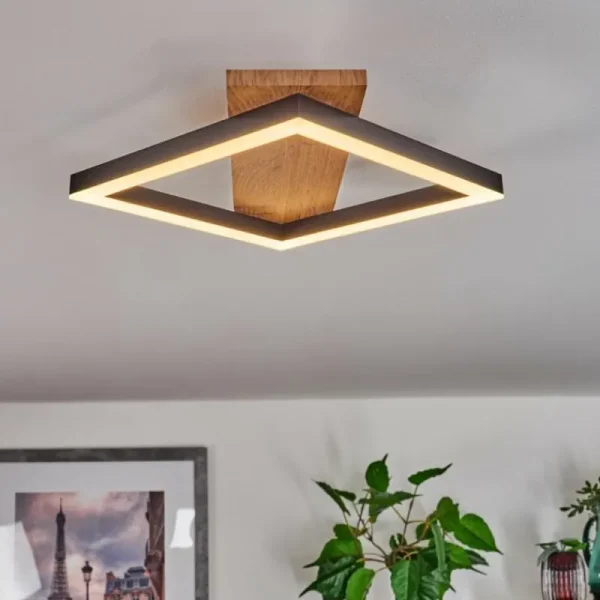 hofstein Plafonnier Cascada Brun, Couleur bois, Noir, 1 lumière* Lampes Modernes
