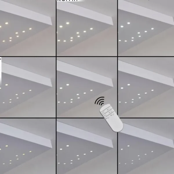 hofstein Plafonnier Cetara LED Gris, 1 lumière, Télécommandes, Changeur de couleurs* Lampes Modernes