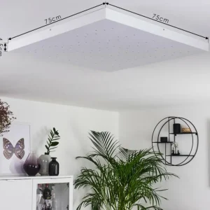 hofstein Plafonnier Cetara LED Gris, 1 lumière, Télécommandes, Changeur de couleurs* Lampes Modernes