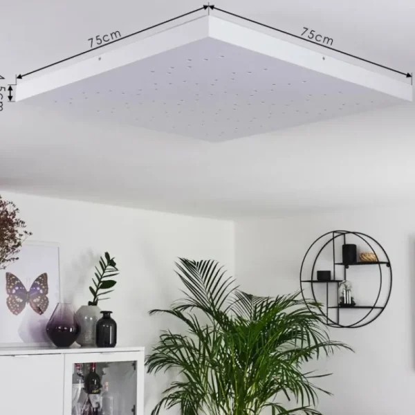 hofstein Plafonnier Cetara LED Gris, 1 lumière, Télécommandes, Changeur de couleurs* Lampes Modernes
