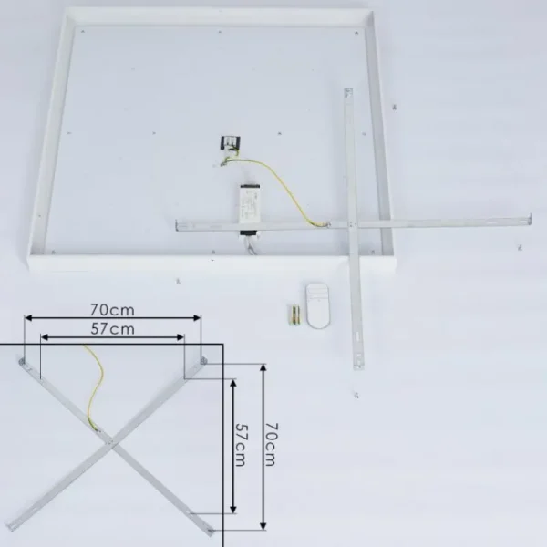 hofstein Plafonnier Cetara LED Gris, 1 lumière, Télécommandes, Changeur de couleurs* Lampes Modernes