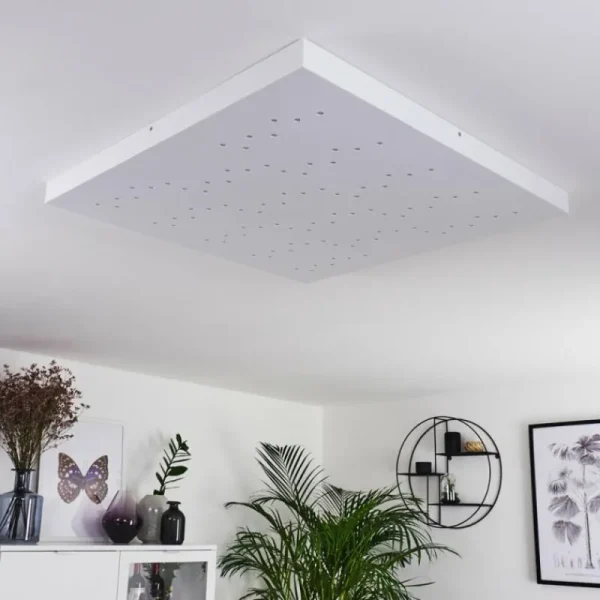 hofstein Plafonnier Cetara LED Gris, 1 lumière, Télécommandes, Changeur de couleurs* Lampes Modernes