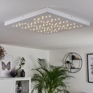 hofstein Plafonnier Cetara LED Gris, 1 lumière, Télécommandes, Changeur de couleurs* Lampes Modernes
