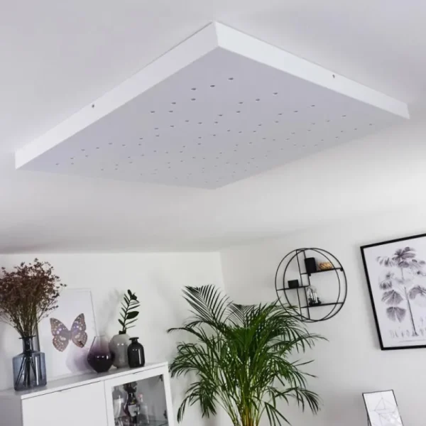 hofstein Plafonnier Cetara LED Gris, 1 lumière, Télécommandes, Changeur de couleurs* Lampes Modernes