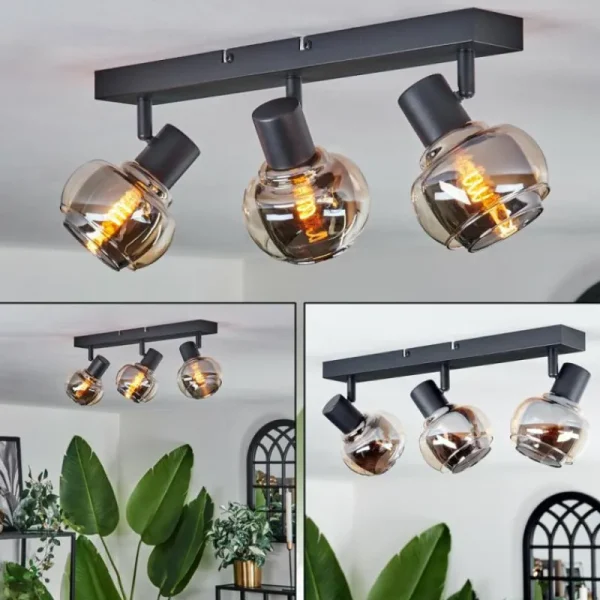 hofstein Plafonnier Cevio Noir, 3 lumières* Lampes Modernes