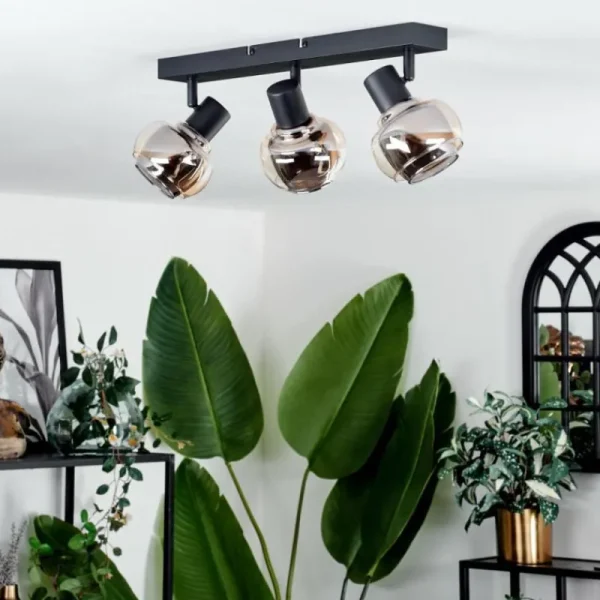 hofstein Plafonnier Cevio Noir, 3 lumières* Lampes Modernes