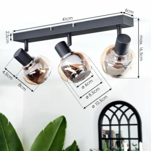 hofstein Plafonnier Cevio Noir, 3 lumières* Lampes Modernes