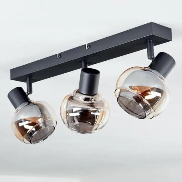 hofstein Plafonnier Cevio Noir, 3 lumières* Lampes Modernes