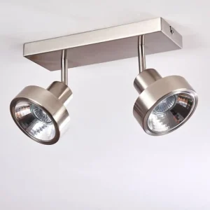 hofstein Plafonnier Chagres Nickel mat, 2 lumières* Lampes En Verre
