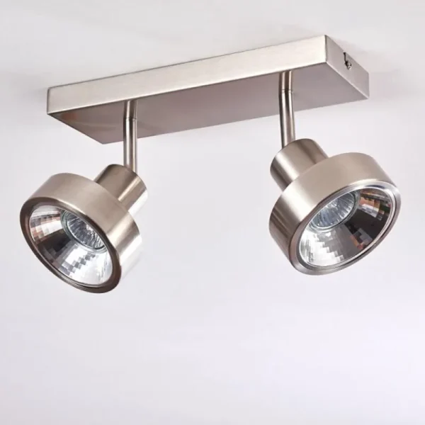 hofstein Plafonnier Chagres Nickel mat, 2 lumières* Lampes En Verre