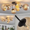 hofstein Plafonnier Chehalis Ambre, 6 lumières* Lampes En Verre