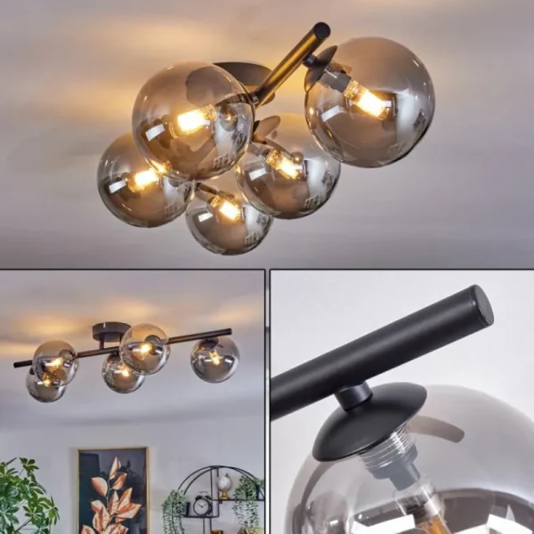 hofstein Plafonnier Chehalis Fumé, 5 lumières* Lampes Modernes