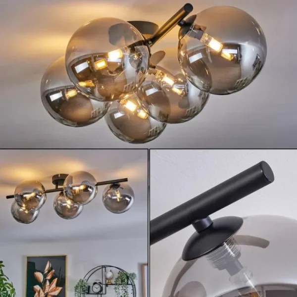 hofstein Plafonnier Chehalis Fumé, 5 lumières* Lampes Modernes