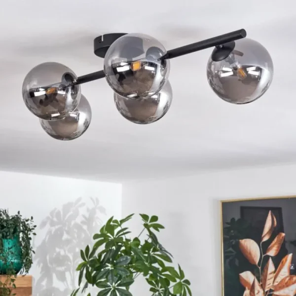 hofstein Plafonnier Chehalis Fumé, 5 lumières* Lampes Modernes