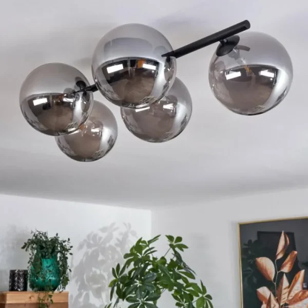 hofstein Plafonnier Chehalis Fumé, 5 lumières* Lampes Modernes