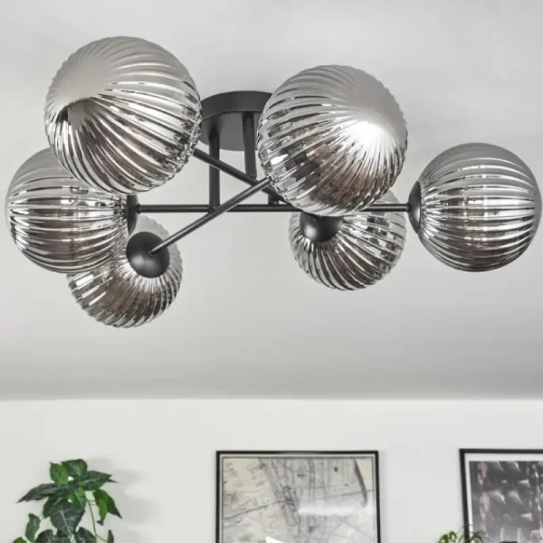 hofstein Plafonnier Chehalis Fumé, 6 lumières* Lampes Modernes