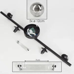 hofstein Plafonnier Chehalis Fumé, 5 lumières* Lampes Modernes