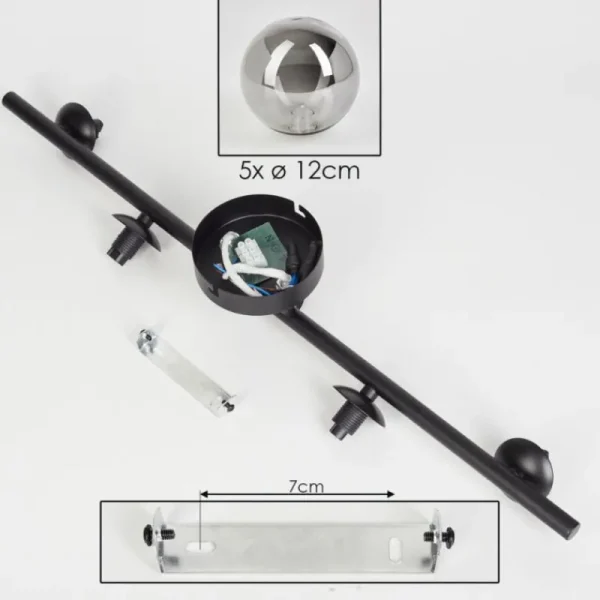 hofstein Plafonnier Chehalis Fumé, 5 lumières* Lampes Modernes