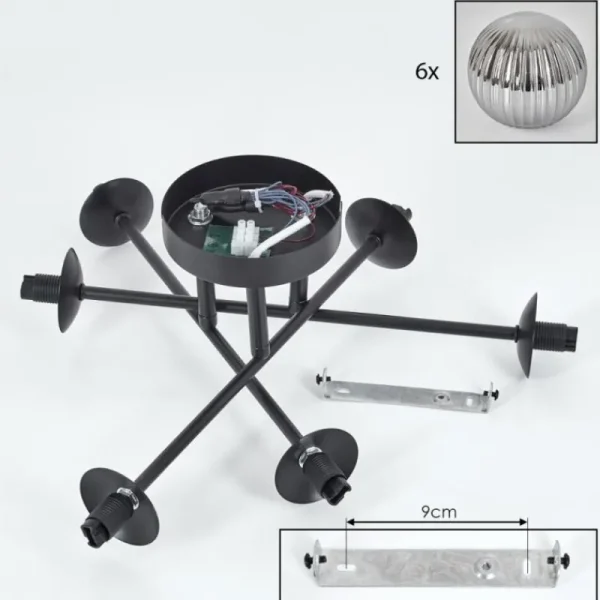 hofstein Plafonnier Chehalis Fumé, 6 lumières* Lampes Modernes