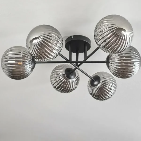 hofstein Plafonnier Chehalis Fumé, 6 lumières* Lampes Modernes