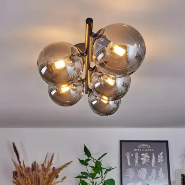 hofstein Plafonnier Chehalis Fumé, 5 lumières* Lampes Modernes