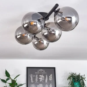 hofstein Plafonnier Chehalis Fumé, 5 lumières* Lampes Modernes
